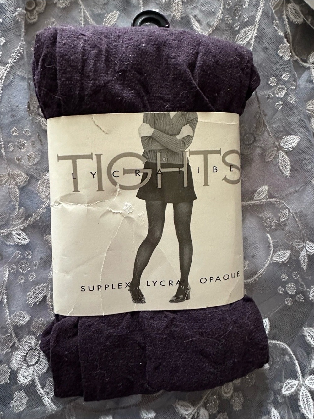 Lycra Opaque Tights Size A - Purple Tone